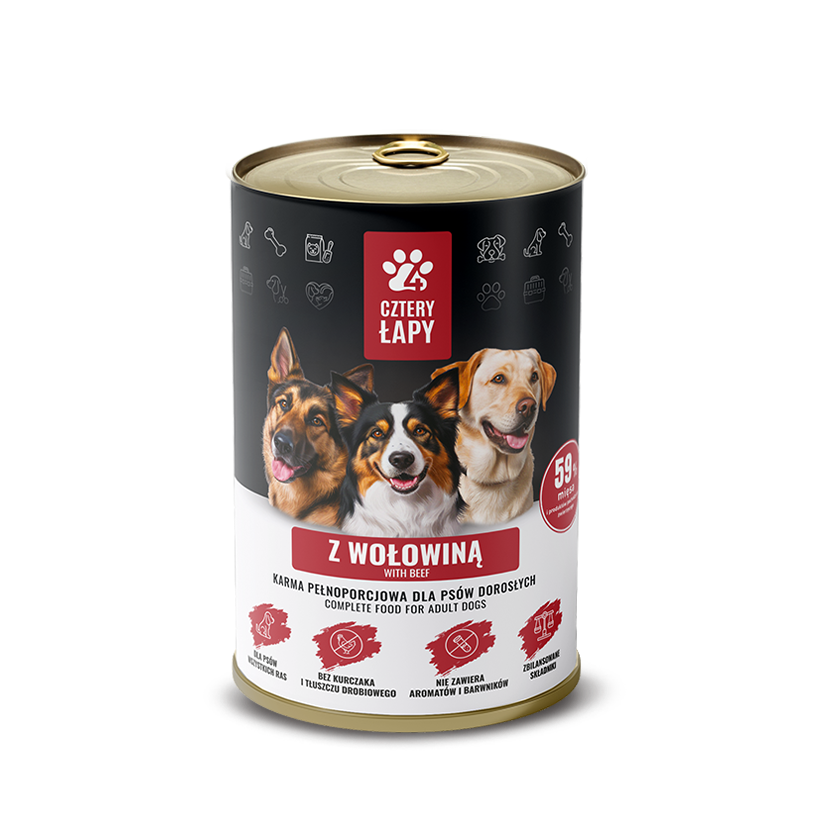 Puszka dla psa z wołowiną 1250g